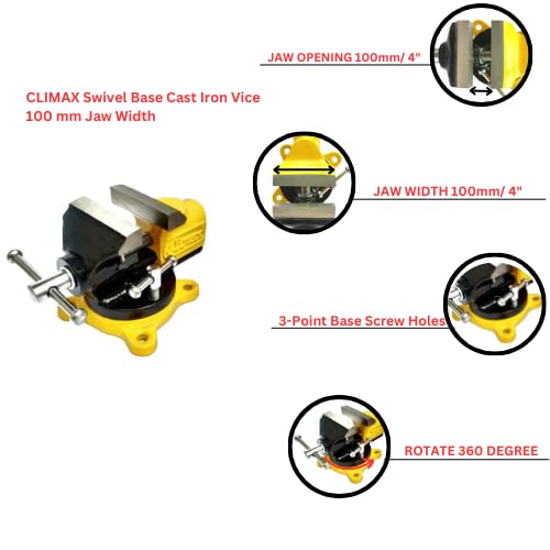CLIMAX 2" inch Swivel Base Table Baby Cast Iron Vice (50 mm) 3