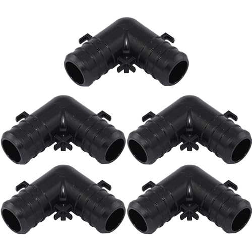 Image of SharkBite 3 /4 Inch Poly Crimp 90 Degree Elbow, Pack of 5, PEX Pipe, UP256A5,