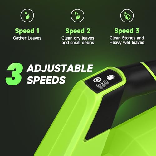 Image of Leaf Blower Cordless, 650CFM Electric Leaf Blowers with 2 x 5.2Ah Batteries and Charger, 3 Speed Modes, 1 x Adjustable Shoulder Strap, Powerful Snow Blowers for Lawn Care, Patio, Dust, Blowing Leaves