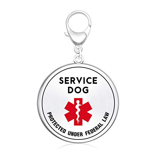 Service Dog ID Tag .999 inch for Small Breed- Hard Enamel Double Side Engraved Protected Under Federal Law with Medical Alert Symbol- Easily Attach to Dog Collar, Harness or Vest Strap Service Dog ID Tag .999 inch for Small Breed- Hard Enamel Double Side Engraved Protected Under Federal Law with Medical Alert Symbol- Easily Attach to Dog Collar, Harness or Vest Strap