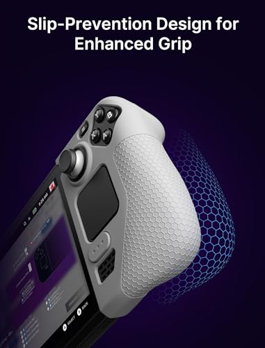 JSAUX Silicone Grip Protection Case Compatible with Steam Deck, Steam Deck GripSkin, GripArmor Silicone Sleeve Set (one Left and one Right) - GP0016 Grey - Image 2