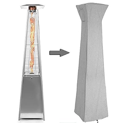 Mitef Heavy Duty Outdoor Pyramid Torch Stand Up Patio Heater Cover,21" Lx21 Wx90 H(53x53x228cm),Grey