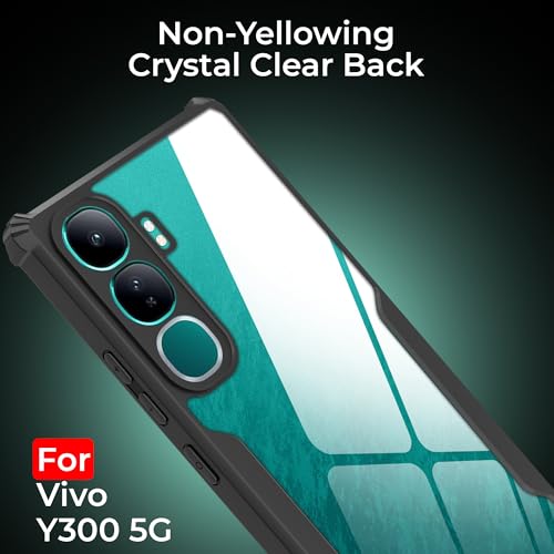Image of A rtistque Clear Hard Transparent Acrylic Armor Anti-Drop Shockproof TPU Edge Back Cover Case for Vivo Y300 - Black