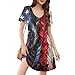 USA Dress Maternity Graphic Fashion Casual Lounge Patriotic USA Flag Festival O Neck Red White and Blue Outfits for Women Vestidos De Verano para Mujer 2025