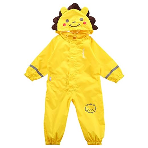 Barn One Piece regndräkt, vattentät regnrock overall med huva för barn småbarn, reflekterande 3D tecknad vattentät jumpsuit utomhus regndräkt (1-7 år)