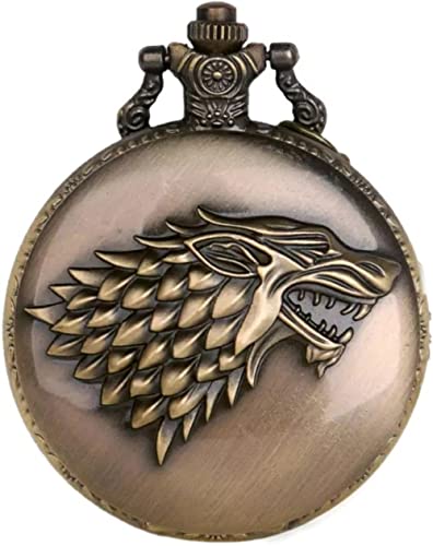Image of AUGEN Premium Pocket Watch Metal Keychain Game Of Throne Retro Vintage for Gifting With Key Ring Anti-Rust (Pack Of 1)