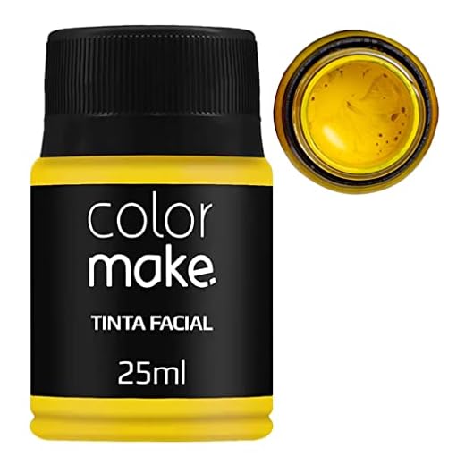 Tinta Facial Liquida Pote 25 Ml Amarelo - Color Make