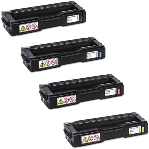 Genuine Ricoh SP C310HA 406475, 406476, 406477, 406478, High Yield Toner Bundle Set SP C311N C312DN SPC312DN BCYM Sealed in Retail Packaging