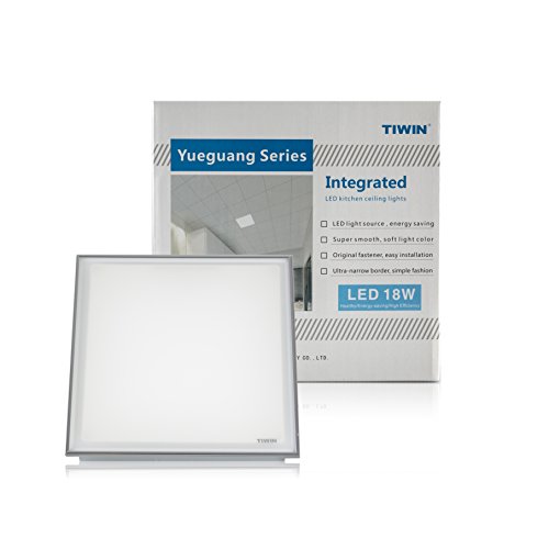 TIWIN – Lámpara LED de techo F45 x 6 cm cálida techo foco lámpara de techo, 30x30cm-Kaltweiss 18.00 wattsW 230.00 voltsV