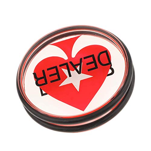 Inzopo 7,6 cm Dealer Button mit Gummiring Casino Poker Chip für Texas Holden, Blackjack, Roulette Cover