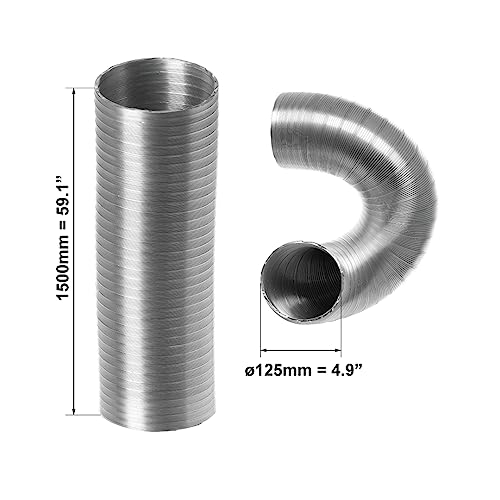 Ø 125mm Länge 1.5 meter Alu Flexrohr - Alurohr Flexschlauch Schlauch Aluflexschlauch Flex-Schlauch Lüftungsrohr