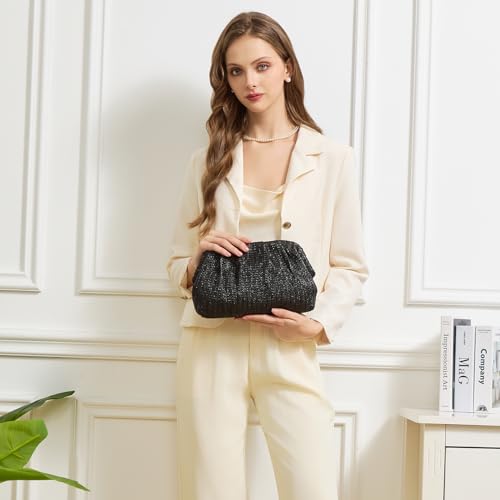 Image of BRYCTSISEN Women Straw Beach Clutch Purse Handbag Summer Elegant Vacation Style Shoulder Bag Crossbody Bag