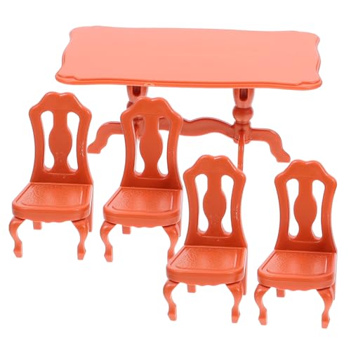 ERINGOGO 1 Mini Table and Chair for Table and Chairs Table and Chairs Resin Table and Chairs Mini Table and Chairs Brown