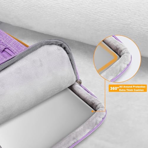 Image of MOSISO 360 Protective Laptop Case 16 inch, 15-15.6 inch Laptop Sleeve Compatible with MacBook Pro 16, HP, Acer, Dell, Lenovo, ASUS, Side Open Carrying Case with 4 Zipper Pockets&Handle, Lilac