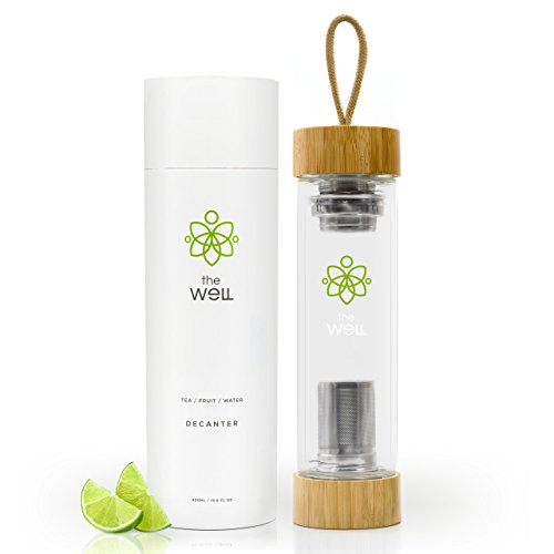 The Well 2.0 Double Walled Tea Bottle with Bamboo Lids (17oz)