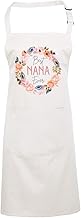 HotScamp Apron for Mum - Best Nana Ever Flower Wreath Chef Arpon Cooking Cook Baker Baking Mother's Day Birthday Christmas Mother From Grandkids Grandchildren