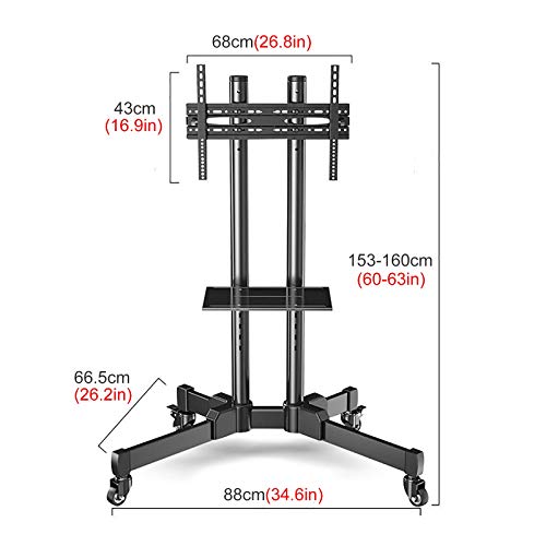 Soporte móvil negro inclinable para TV de 32-70 pulgadas miniatura 5