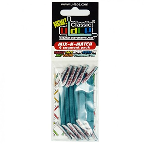 U-Lace MIX OCEAN TEAL Lacets bleu océan élastiques plats sans laçage Enfant Adulte de 7 à 77 ans