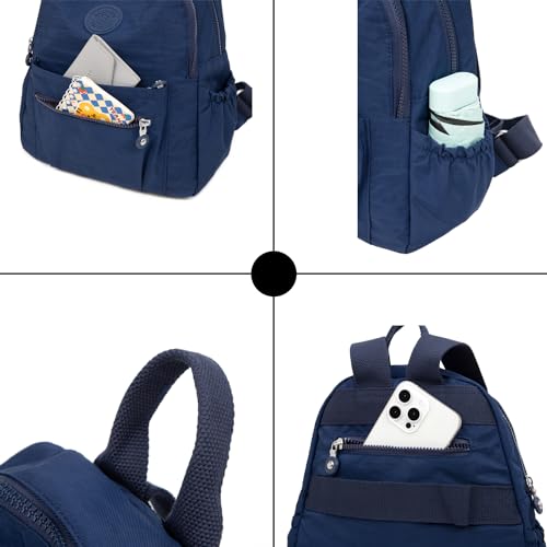 Image of Pealwel Mini Backpack Purse for Women,Small Nylon backpacks for Ladies Backpacks Women Anti Theft Travel Bag (Dark Blue)