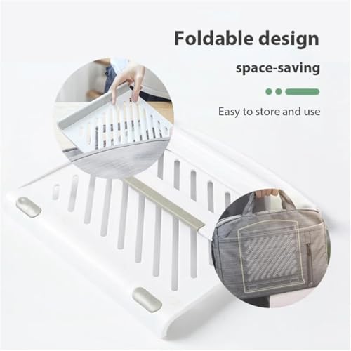Soporte elevador para portátil blanco con sistema de ventilación y plegado 6