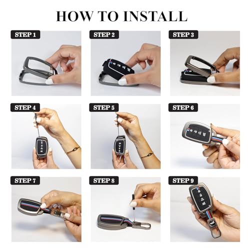 Image of BKN Premium Metal Silicon Key Cover Compatible for Honda City | Civic 2023 2024 | Amaze | BR-V, CR-V, Jazz, WR-V 4 Button Smart Key | Full Protections Visible in Low-Light Conditions