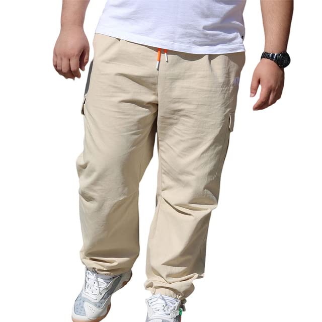 GenericFashion - California BEARs Embroidery Men's Cargo Pants Casual Plus Size Pants Multi Pocket Outdoors Beam Foot Long Trousers Khaki XL ~ 5XL