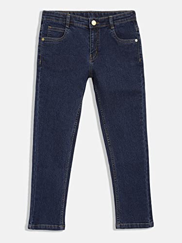 Image of Urbano Juniors Boys Mid Rise Slim Fit Washed Denim Jeans Stretch