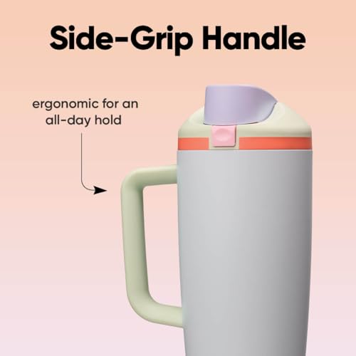 Image of Owala FreeSip Tumbler - Stainless Steel - 40-oz. - Mint /Purple Beach House