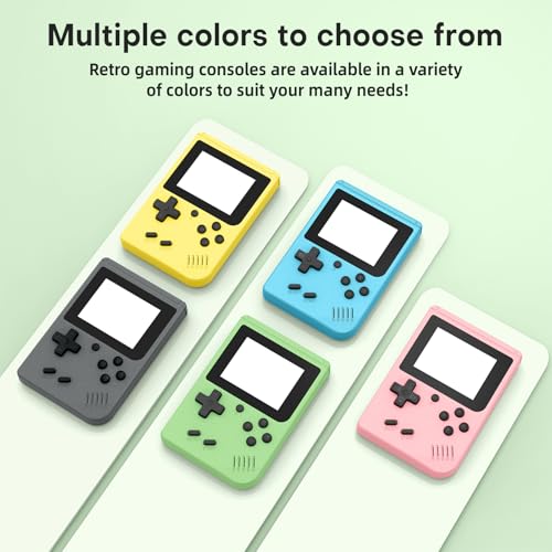 Image of Retro Gaming Console, 3.0 Inch IPS Screen Mini Retro Handheld Game Console, Built-in 400 Classic Retro Game Console, 1020mAh Rechargeable Battery(Green)