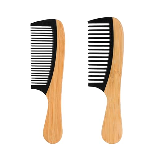 2 Peines de Madera Anchos y Finos Anti-Estáticos para Mujer miniatura 1
