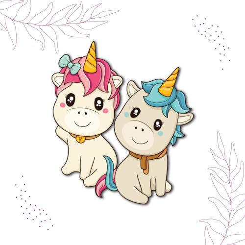 Image of Bhai Please Unicorn Couple Theme Wooden Fridge Magnet - Couple Gift