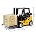LEAQU Construction Toys, Forklift Inertia Toy Burrs-Free Excellent Workmanship Fadeless Pull Back Forklift Inertia Toy for Kids Yellow