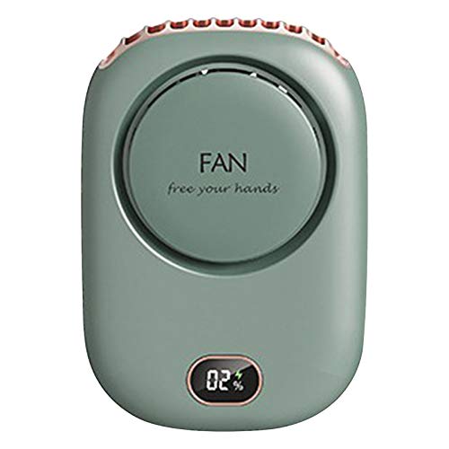 Mini Ventilador portátil Verde de 3 velocidades USB 2000 mAh Recargable para Colgar Cuello/portátil/Ventilador de Mesa de Escritorio para Viajes al Aire Libre, Moderno #C4wRw