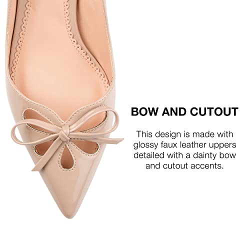 Journee Collection Womens LUTANA Patent Leather Pumps Beige 7.5 Medium (B,M)4