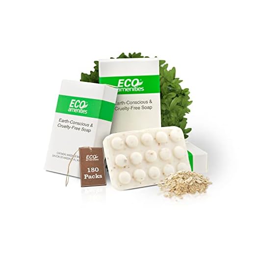 ECO amenities Travel Size Oatmeal Bar Soap 1.5oz (BULK 180 Pack) - Mini Soap Bars, Hotel Soap Bars, Toiletries - Individually Wrapped Bulk Soap Bar, Small Hotel Soaps for BNBs, VRBO, Inns and Hotels