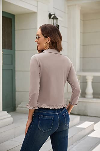 Image of GRACE KARIN Women 3 /4 Sleeve Cropped Blazer Jacket