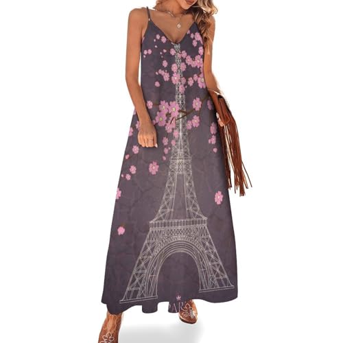 Robe Tour Eiffel longue sans manches pour valise de vacances