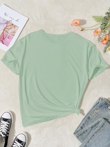 Image of SweatyRocks Girl's Cute Cats Graphic T-Shirt Short Sleeve Tees Casual Summer Tops