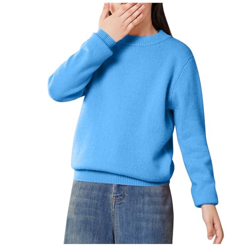 Girls Sweaters Long Sleeve Knit Pullover Tops Kids Fall Soft Cotton School Uniform Cardigan Tween Cute Trendy Clothes