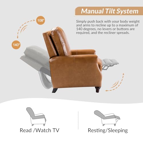 HULALA HOME Mid Century Leather Recliner