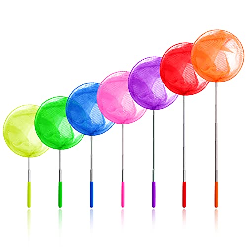 虫取り網 昆虫ネット 折りたたみ 伸縮式 5段伸縮 調節可能 約37-85cm 軽量 カラフル 夏休み 川遊び アウトドア 昆虫採集 魚取り 子供用