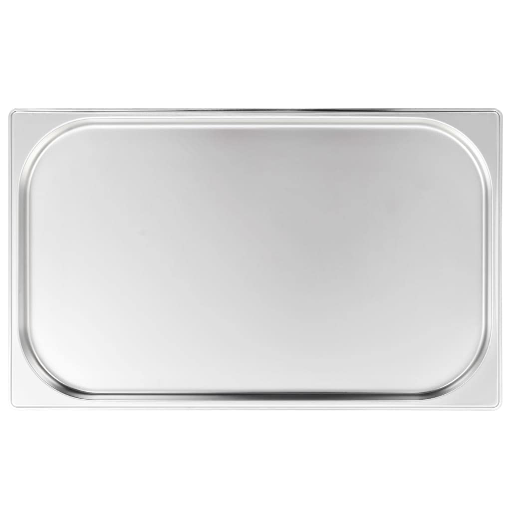 Juego de 4 recipientes para gastronomía, GN 1/1, 20 mm, acero inoxidable, con diseño robusto, para cocina profesional, ideal para buffet, catering, conservación del calor, servir y guardar en