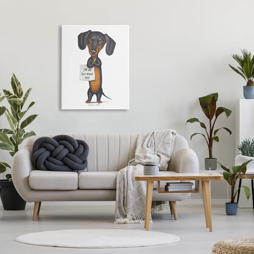 Image of Stupell Industries 'Funny Dachshund Boss', Canvas Art, 30 x 40 Inches, Easy to Hang and Sturdy, Made in USA, by Danny Gordan