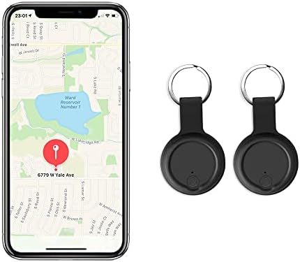 Key Finder 2 Pack Bluetooth Tracker Item Locator for Keys,Pet,Wallets,Backpacks and Tablets Bags and More with Protective Case and 6 Months Replaceable Battery Compatible with iOS and Android