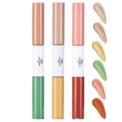 Zasdvn Corrector Para Mujeres, Corrector Líquido de Cobertura Total para Mujer, 3 Unidades Cosméticos Impermeable Solución Contorneado Viaje Boda Fotos Cita