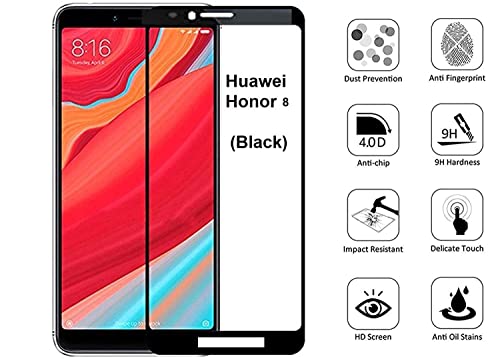 Image of Screen Protector for Huawei Honor 8 (Black) Tempered Glass Edge-to-Edge 6D Screen Guard With Installation Kit