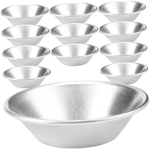 TOBBOMEY 12個 エッグタルト型 耐錆高硬 ラウンドメタル製 多用途マフィン型 再利用可能 家 店舗用 ベーキングモールド