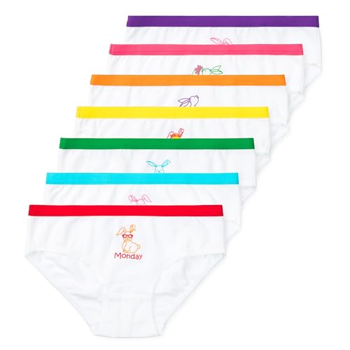 Lucky & Me | Mia Girls Tagless Bikini Underwear | 7 Pack with One for Each Day of the Week