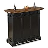 homestyles Americana Black Bar with Wood Top