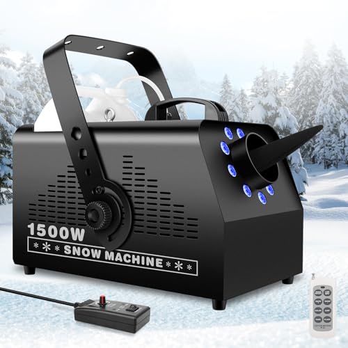 800W Fake Snow Maker Machine: Artificial Snow Machine by Wireless Remote Control - Portable Making...